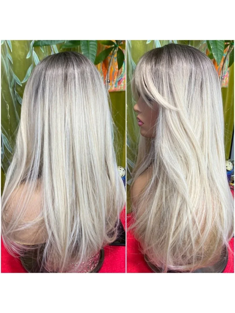 platinum blonde wig with roots
